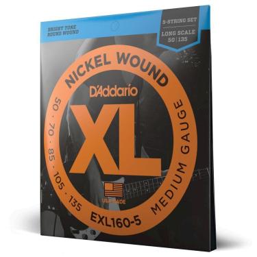 Imagem de Encordoamento Baixo 5C .050 D`Addario Nickel Wound Exl160-5