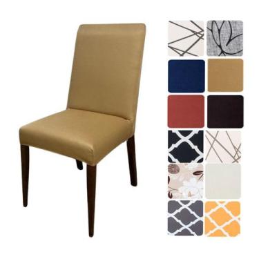 Imagem de Kit 4 Capas de Cadeira Spandex Sala de Jantar Premium - CDCS, Bege