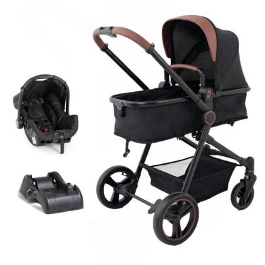 Imagem de Carrinho Ivy Trio Black com Bebê Conforto e Base Galzerano
