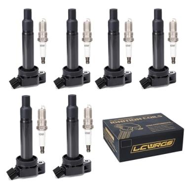 Imagem de Conjunto de 6 bobinas de ignição e velas de ignição serve para Lexus ES300 RX300 RX300 3.0 V6 Toyota Avalon Camry Highlander Sienna 1999 2000 2001 2002 2003 2004 2005 2006 2007 Pacote de bobinas de velas de ignição UF267