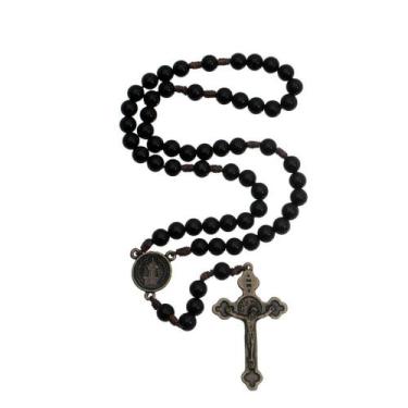Imagem de Terço de São Bento Pérola Preto - não, 8mm