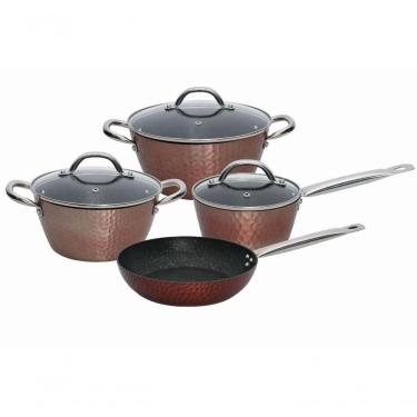 Imagem de Jogo 4 Panelas Bronce Cook Alumínio Martelado Mimo Style