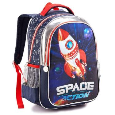 Imagem de Mochila Costa Escolar Inafntil Menino Space Nasa Astronauta Denlex
