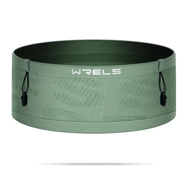 Imagem de WRELS Cinto de corrida fino com clipe de número babador, suporte elástico para telefone, pochete para mulheres e homens, bolsa de cintura fitness de grande capacidade para garrafa de água, chaves