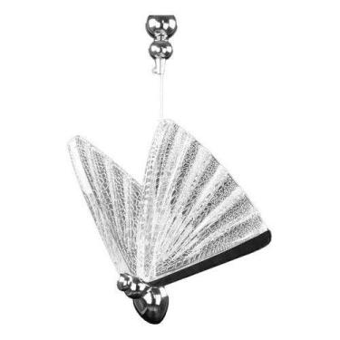 Imagem de Pendente Borboleta Led Prata 3000k Cromado Cabo Abelha - Cinderela