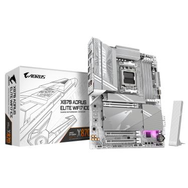 Imagem de Placa Mae Gigabyte Aorus AMD (AM5) DDR5 ATX - X870 a Elite WF7 ICE
