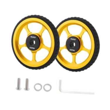 Imagem de Vaveren Rodas fáceis para dobrar bicicleta empurrar wheesl Auxiliar Pneu leve estável, Ouro Corporal Fino