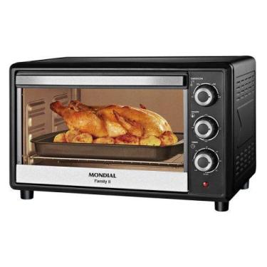 Imagem de Forno Elétrico 42L Family II Mondial FR-42-W 1600W, Preto inox, 220V