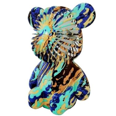 Imagem de Credelin Ventilador de urso fofo portátil, mini ventilador portátil com 3 velocidades, pequeno recarregável, sem fio, alimentado por bateria, pessoal para viagens, crianças, adultos (azul sentado)