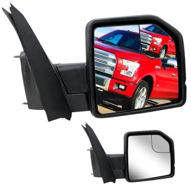 Imagem de Espelho de porta de motorista de substituição manual dobrável vidro ajustável sem aquecimento retrovisor de porta apto para Ford F-150 de 2015 2016 2017 2018 2019 2020 (lado direito)