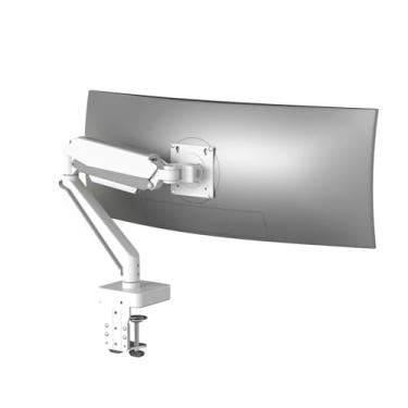 Imagem de HILLPORT Braço de monitor de alumínio premium branco 45, compatível com suporte de mesa individual Ultrawide de até 124.5 cm e 20.0 kg, altura pneumática ajustável, VESA máximo 100 x 100, A9W