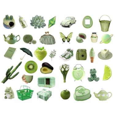 Imagem de Green City Life Items Estética Pré-cortada Bonito Estético Diário Papel Viagem Adesivos de Diário Scrapbooking Papelaria Adesivo Flocos Materiais de Arte (PK975)