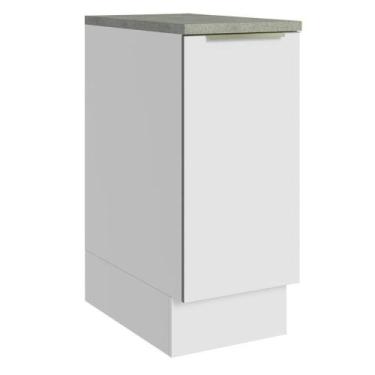 Imagem de Balcão 35 Cm 1 Porta Branco/branco Veludo Lux Madesa