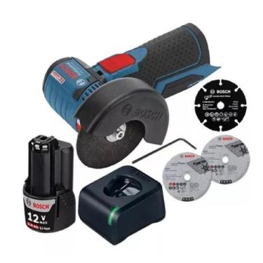 Imagem de Esmerilhadeira Bosch Gws 12v-76 Bateria E Carregador bivolt Angular, B