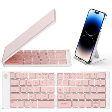 Imagem de Teclado dobrável Bluetooth Samsers Wireless Pink
