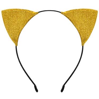Imagem de Fita com orelhas de gato para mulheres e meninas, bonita diadema brilhante com purpurina, Halloween, cosplay, fantasia de gato, acessórios para o cabelo para adultos, crianças, aniversário, uso diário