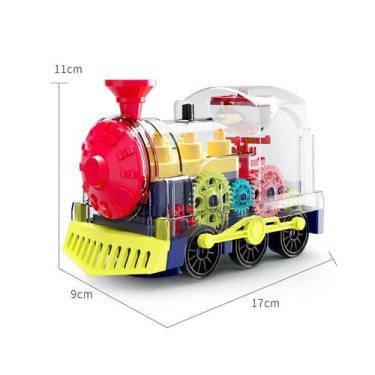 Imagem de Electric Toy Gear Locomotiva Música de Brinquedo Infantil Flash Ele - 