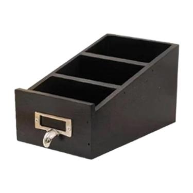 Imagem de MERIGLARE Organizador de mesa de madeira, porta-lápis, material de escritório, suporte para controle remoto, organizador de mesa para dormitório, espaço de
