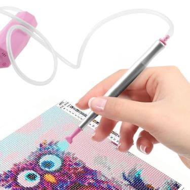 Imagem de Caneta elétrica, acessórios e ferramentas de pintura de arte a vácuo com 3 peças de pontas de broca, pintura artística de diamante multiuso alimentada por USB sem cera para artesanato DIY e