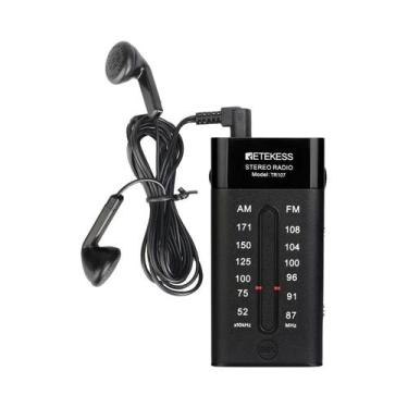 Imagem de Rádio Portátil Mini Pocket FM AM Estéreo Com Fone De Ouvido Para Camin