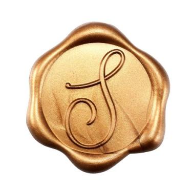 Imagem de Adesivos Yoption Initial S Wax Seal, pacote com 50, bronze e ouro
