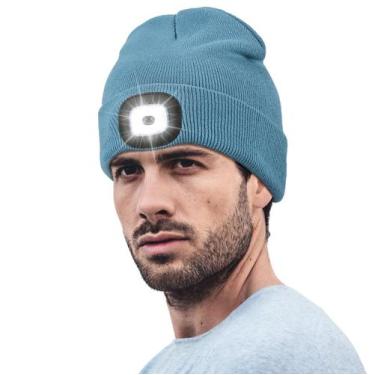 Imagem de Lanterna Hatlight LED Beanie USB Recarregável Azul