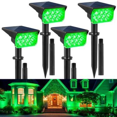 Imagem de Holofotes solares para exteriores CREPOW 20LED verdes, pacote com 4 IP