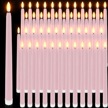 Imagem de Velas cônicas sem chama Handepo Realistic 28 cm, pacote com 48 unidade
