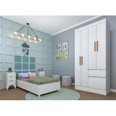 Imagem de Guarda Roupa 4 Portas 2 Gavetas Oregon Tcil Móveis Neve - MOVEIS TCIL