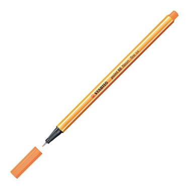 Imagem de Caneta Hidrográfica Fine Point 0.4mm STABILO 88/054, Laranja Neon, Blister com 1 unidade