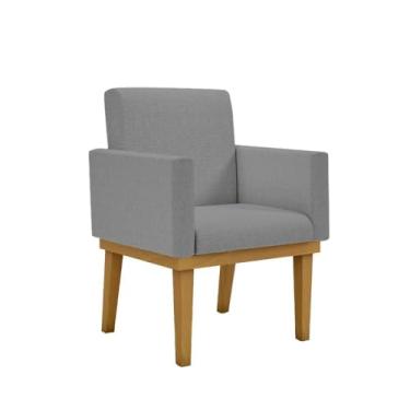 Imagem de Poltrona Decorativa em Linho com Base de Madeira