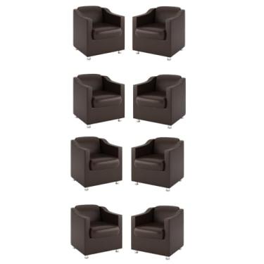 Imagem de Kit 8 Poltronas para Recepção Consultorio Médico – Balaqui Cor:marrom