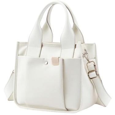 Imagem de Sacolas femininas de lona, bolsa transversal com bolsos, alça superior, bolsas de ombro, bolsa carteiro bíblica grande com bolsos