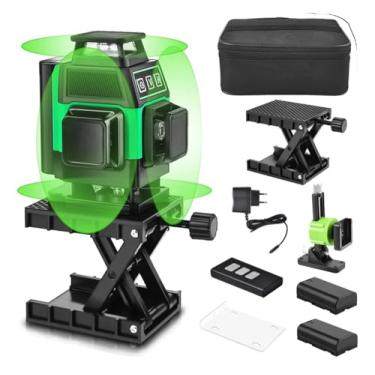 Imagem de GM Bear Nível Laser 4D 16 Linhas Verde Profissional,Autonivelamento ±3° e IP54,Nivel a Laser Profissional,Com 2 Baterias E Controle Remoto,para Alvenaria e Reformas Domésticas