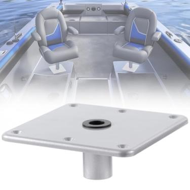Imagem de Suporte de assento de barco para barcos, suporte de assento de liga de alumínio resistente de 17 x 17 cm com pedestal de barco, para a maioria dos soquetes de pino de 1,9 cm, assento de base durável e