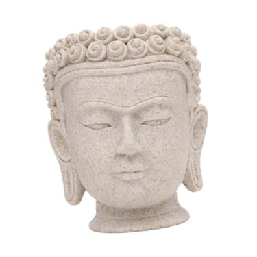 Imagem de Generic Vaso de flores em formato de cabeça de Buda com furo de drenagem para plantas de interior, ideal para casa, mesa, escritório e cozinha, Altura 10.6 Cm