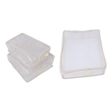 Imagem de SUNGOOYUE Conjunto de Bolsas de Cubos de Embalagem de Viagem Organizador de Tecido Leve para Armário de Bagagem, Organizador de Mala Portátil para Viagens de Negócios, Cubos de Embalagem de 3 Peças