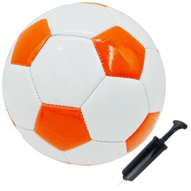 Imagem de Bola de futebol tamanho 5 com agulha de bomba clássica branca preta mais grossa PU tecida adequada para jovens meninos liga jogo treino treino treino ou presente