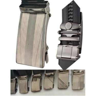 Imagem de Cinto Masculino Couro Premium com Fivela Automática de Aço  Ajuste Pre