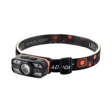 Imagem de Lanterna De Cabeça LED Recarregável Com Sensor, Leve E Portátil, 6 Mod