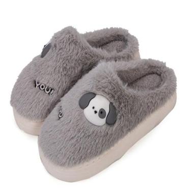 Imagem de Pantufa Infantil Coelho Cachorrinho Borracha Antiderrapante - D Presen