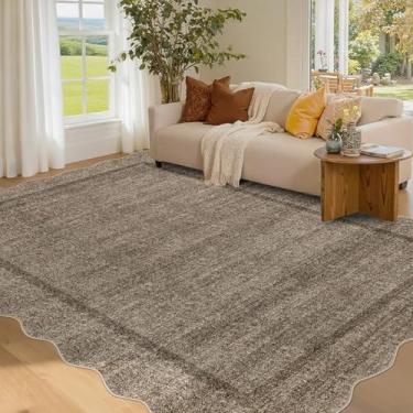 Imagem de GarveeHome Tapete recortado para sala de estar 12 x 18 cm, tapete lavável para quarto, moderno, tradicional, infantil, antiderrapante, tapete macio e resistente a manchas para sala de jantar, 1,5 m x