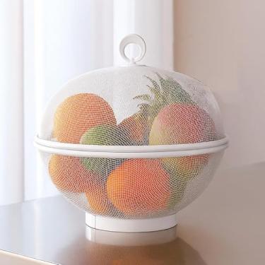 Imagem de Fruteira de Mesa Telada Decorativa - Elegância e Praticidade para Cozinha, Organizador de Frutas Frescas, Resistente e Estilizado (Branco)