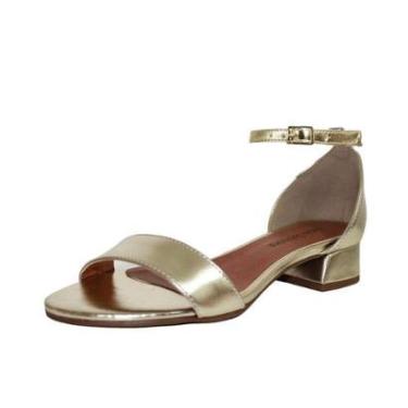 Imagem de Sandália Salto Baixo Grosso 3cm Luiza Sobreira Dourada-Feminino