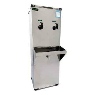 Imagem de Bebedouro De Coluna Inox 25l Ecoblu 110v 2 Torneiras Geladas