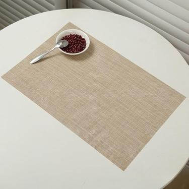 Imagem de Kit Jogo Americano PVC Antiderrapante Mesa Posta Resistente ao Calor 45x30cm Elegante(Marrom Claro,4 Peças)
