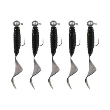 Imagem de Anzol Jig Pequeno E Macio 1g Com Isca De Minhoca De 4cm 5pcs/saco Para