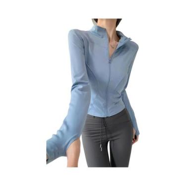 Imagem de Jaqueta De Yoga Feminina De Secagem Rápida Com Zíper E Manga Longa S-3