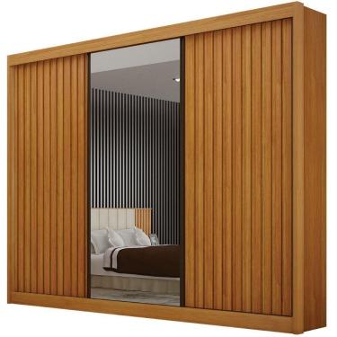 Imagem de Guarda Roupa San Marino Ripado Cinamomo 3 Portas 6 Gavetas Leifer Móveis