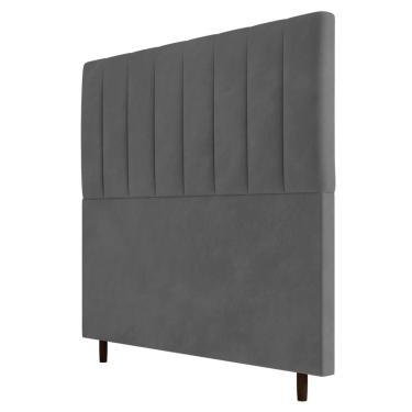 Imagem de Cabeceira Cama Box Casal Queen Size Itália 160cm Suede Cinza - Desk Design